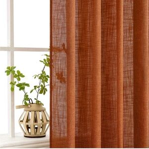 Miulee Elegant Rust Curtain Panel NWT Set of 2